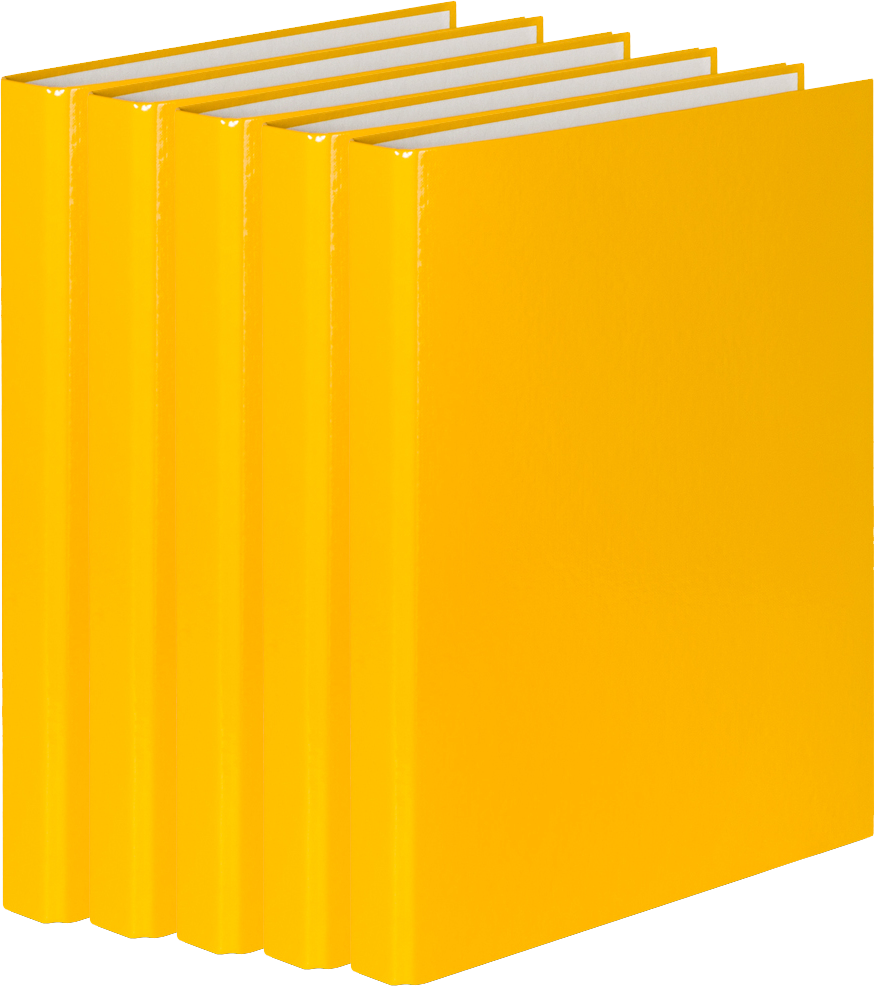 5x segregator ringowy VauPe FCK, A4, szerokość grzbietu 25mm, do 150 kartek, 2 ringi, żółty