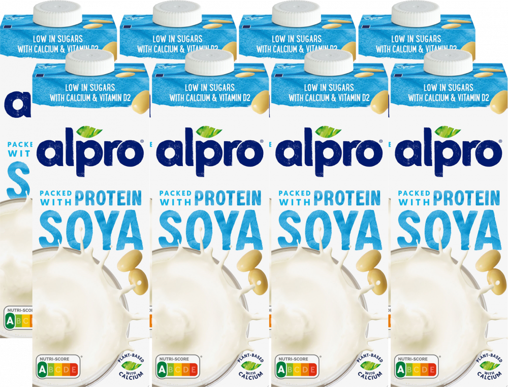 8x Napój sojowy Alpro, z wapniem, 1l