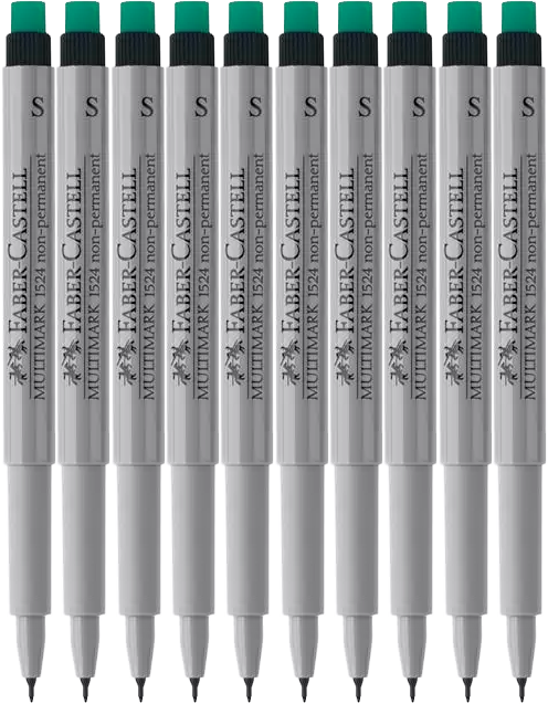 10x Marker suchościeralny Faber-Castell, okrągła, S, czarny