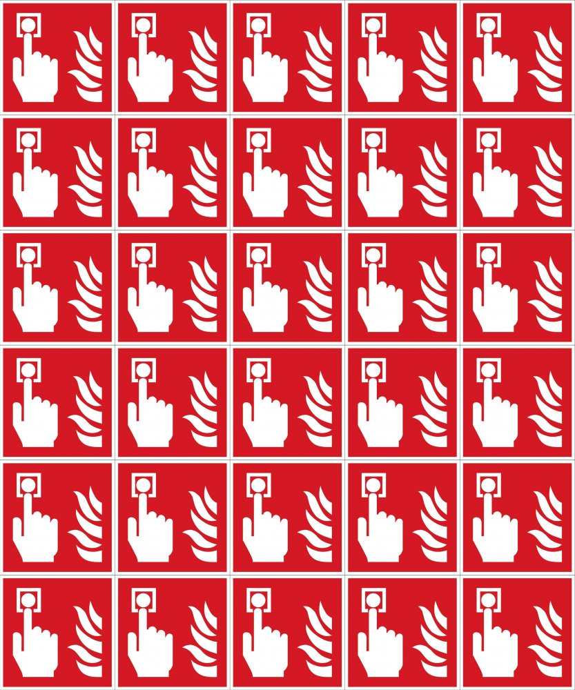 50x Tabliczka informacyjna Anro "Alarm PPOŻ", płytka PVC, 15x15cm