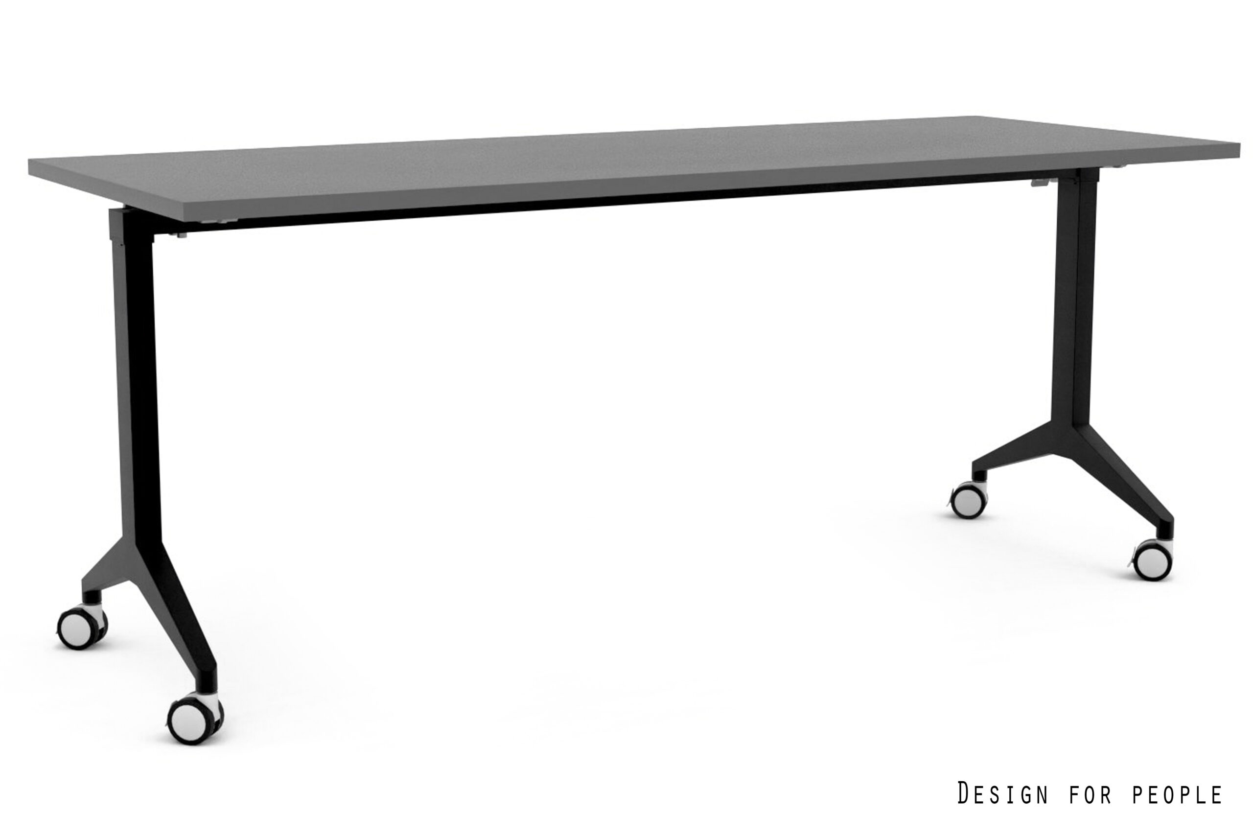 YUMI S mobilne biurko składane, czarny, stelaż i blat (Wymiary blatu: 180 x 70 cm, Kolor blatu: YZ-13 antracyt)