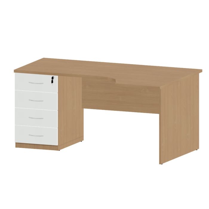 HEBE BP29/8 Biurko szafkowe lewe 158,5/80x110/74h (Kolor korpusu: Buk Fiord Jasny)