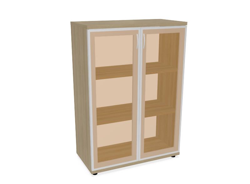 HEBE TS303 regał z witryną 80,2x40x114,5h (Kolor korpusu: Szary Platynowy)