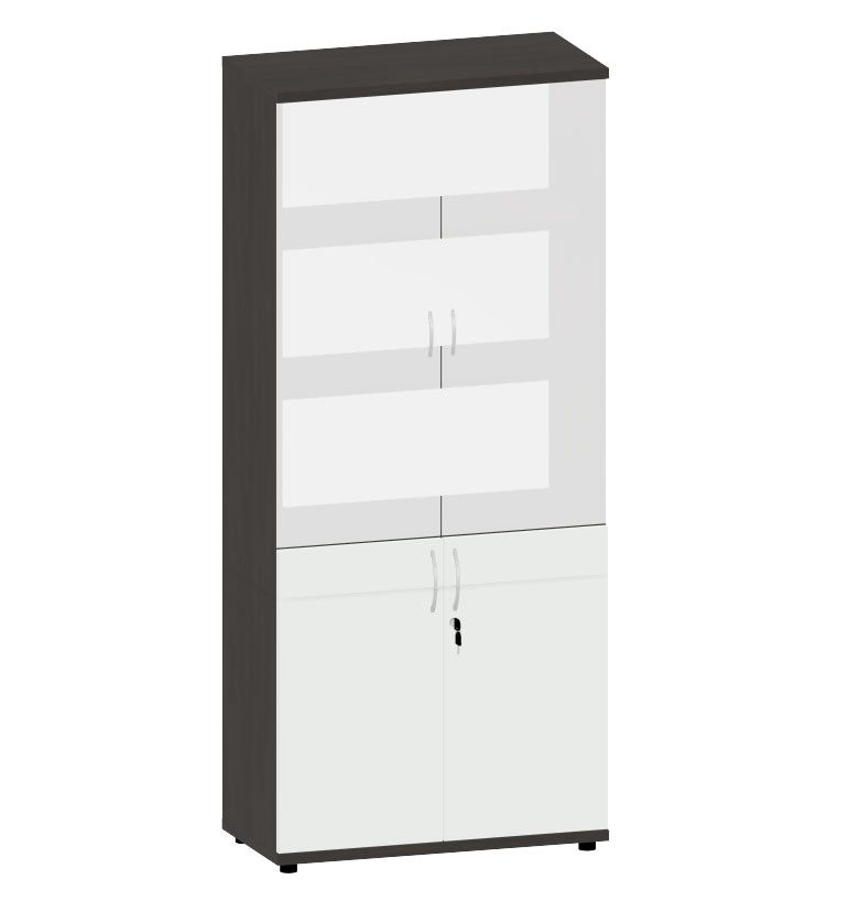 HEBE TS509 regał z witryną 80,2x40x184,1h (Kolor korpusu: Szary Platynowy)