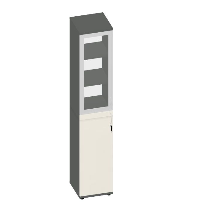 HEBE TS620 regał z witryną prawy 40,2x40x219,5h (Kolor korpusu: Szary Platynowy)