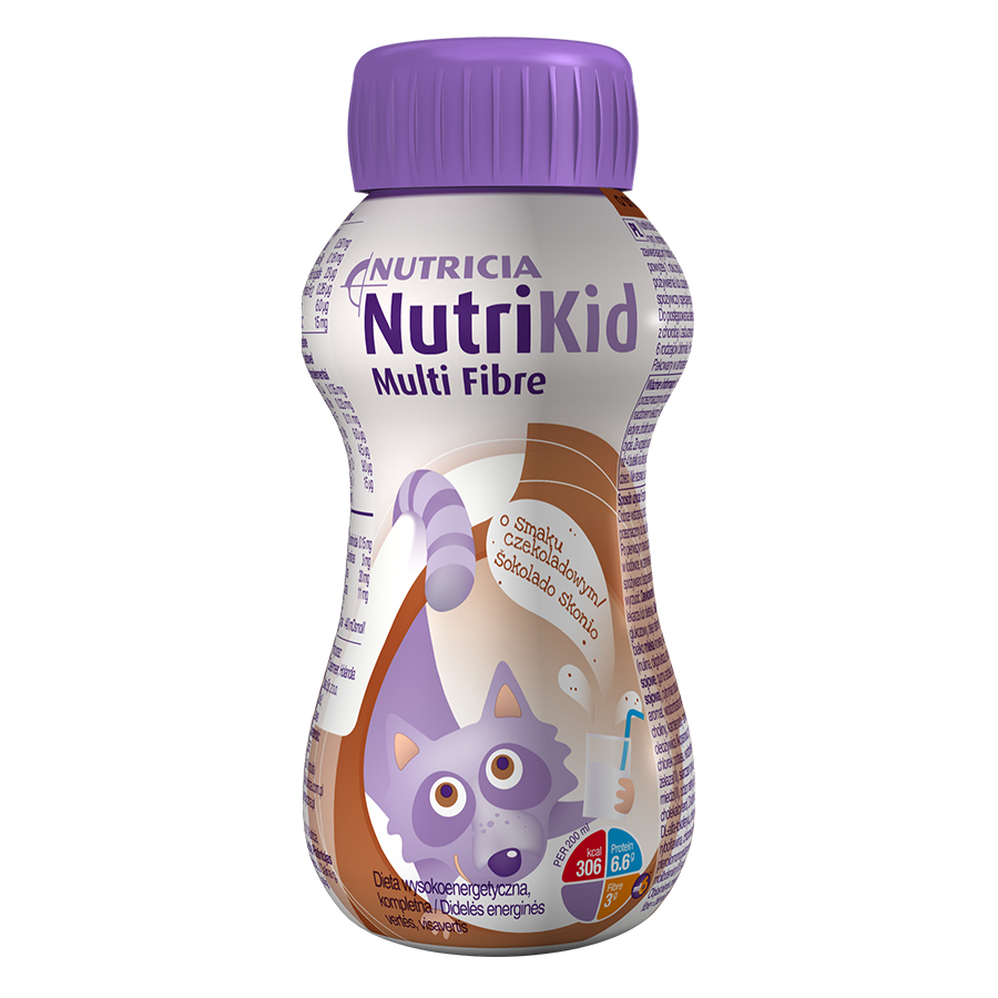 Nutrikid multi fibre - płyn dla dzieci o smaku czekoladowym, 200 ml (data ważności: 05.03.2026)
