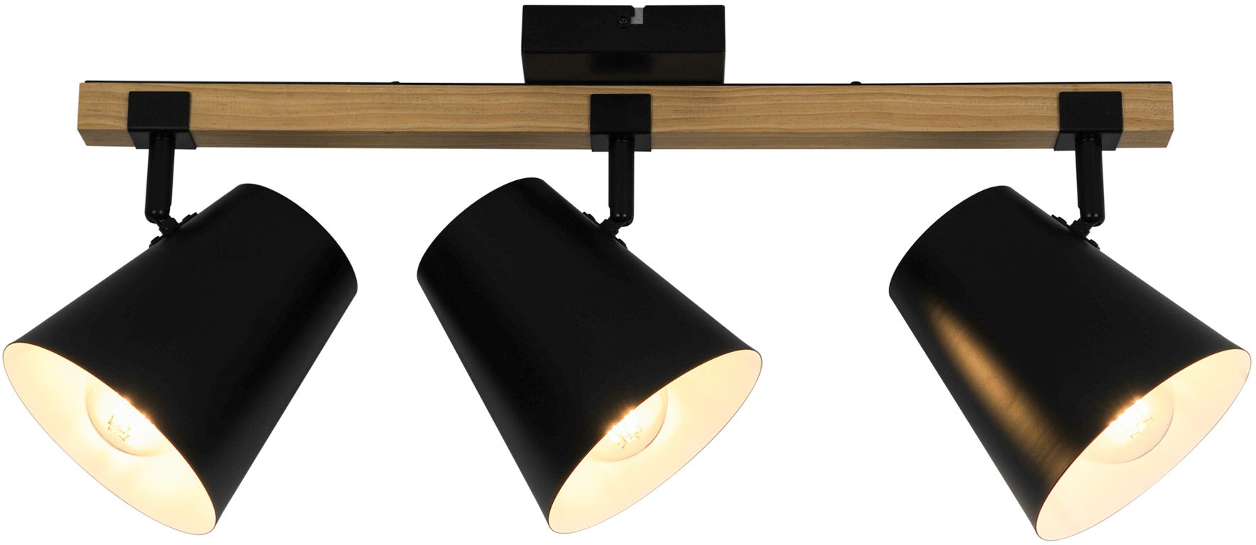 Zuma Line Elti lampa podsufitowa 3x25W czarny/drewno P22077-3TU