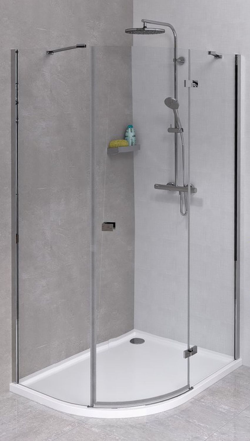 Polysan Fortis Line kabina prysznicowa 100x90 cm półokrągła prawa chrom/szkło przezroczyste FL5090R