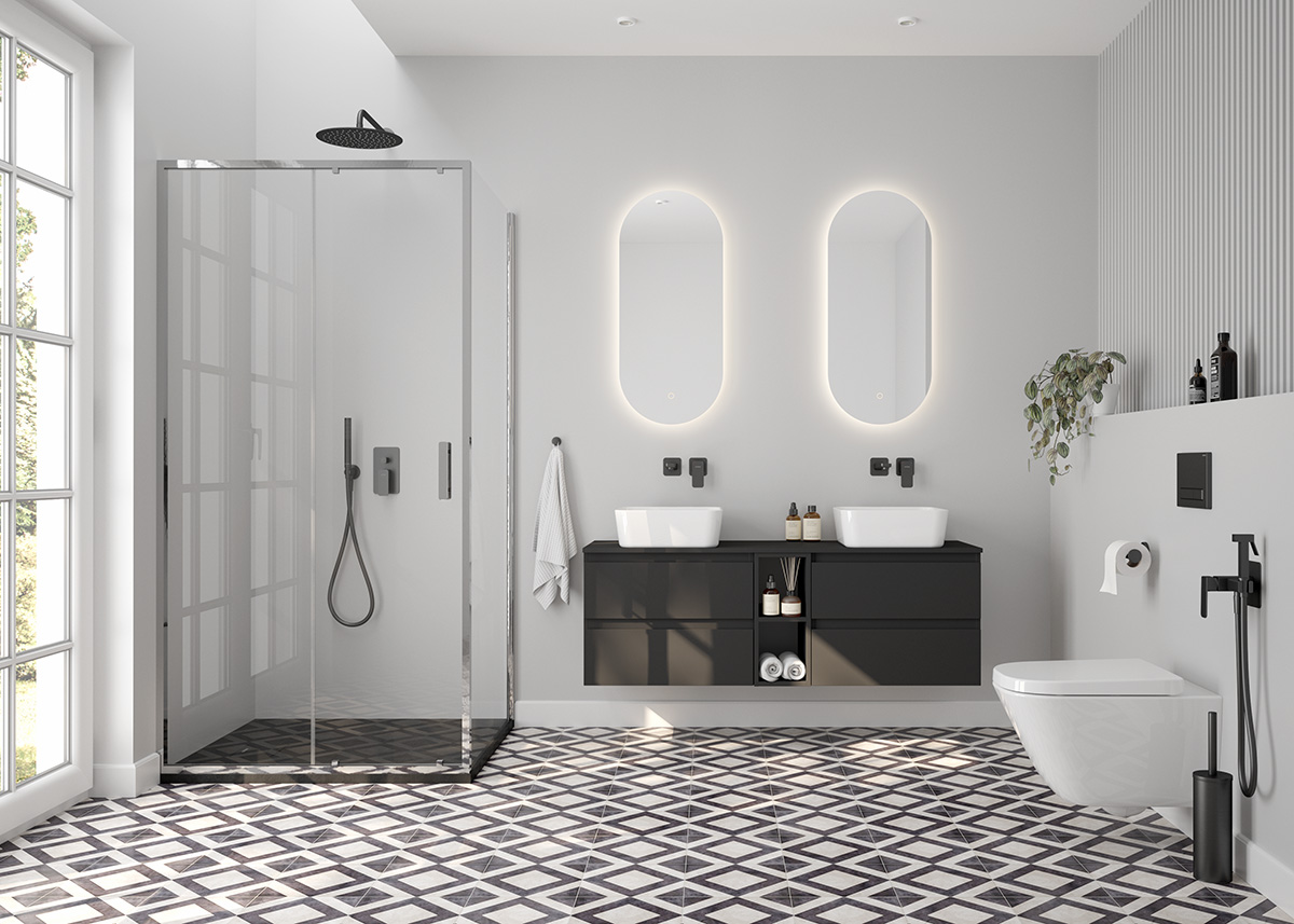 Oltens Vernal szafka 20 cm wisząca czarny mat 60021300 - Wysyłka w 24h