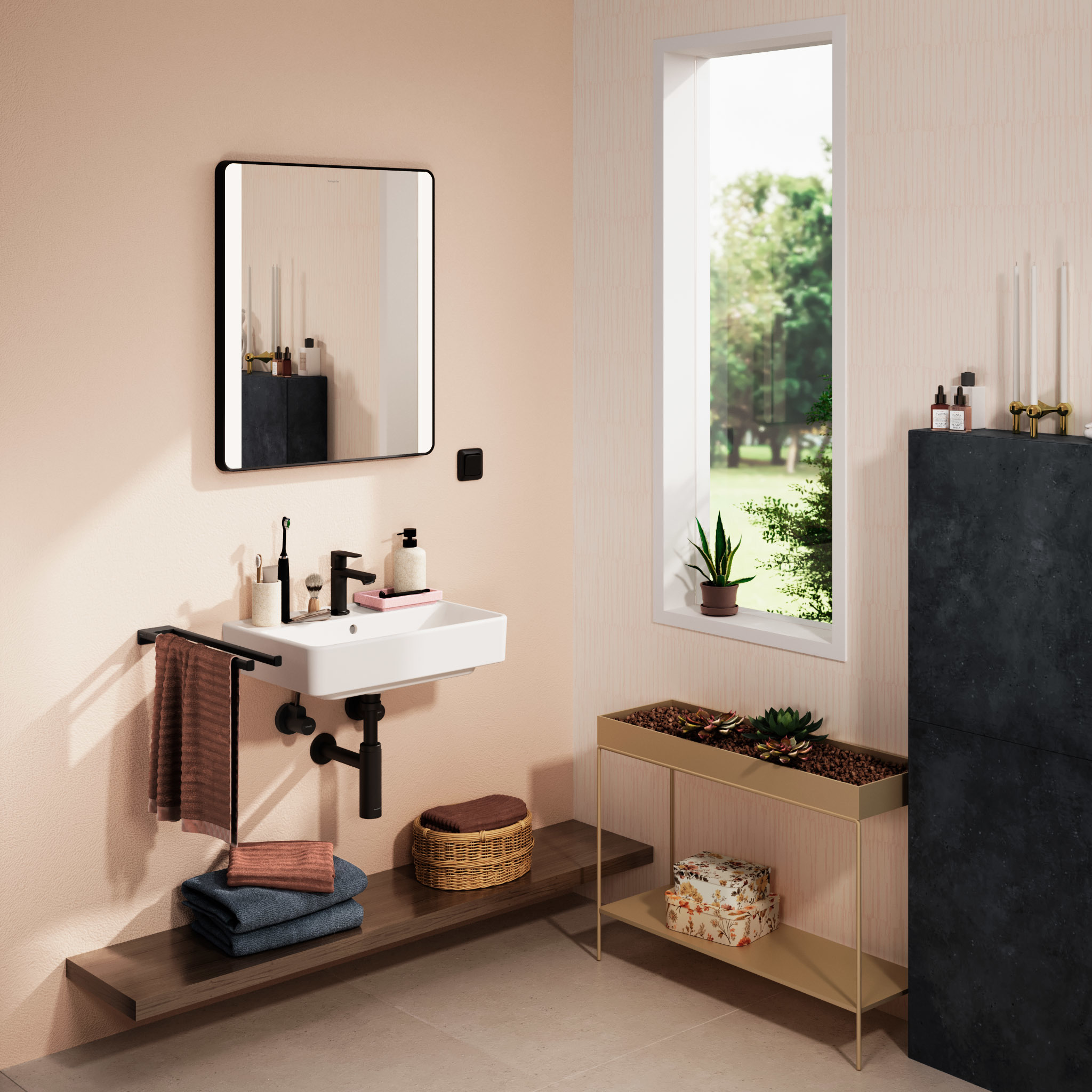 Hansgrohe Xanuia Q umywalka 55x37 cm prostokątna ścienna Compact biała 60209450