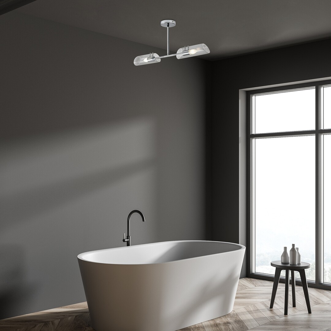 Rabalux Teodoro lampa podsufitowa 2x12 W chrom-przezroczysta 75030