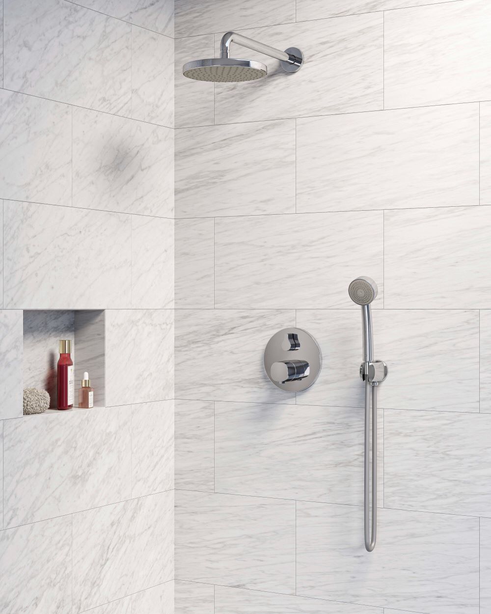 Oras Bluebox zestaw prysznicowy podtynkowy bateria termostatyczna z deszczownicą i kompletem natryskowym chrom 2090