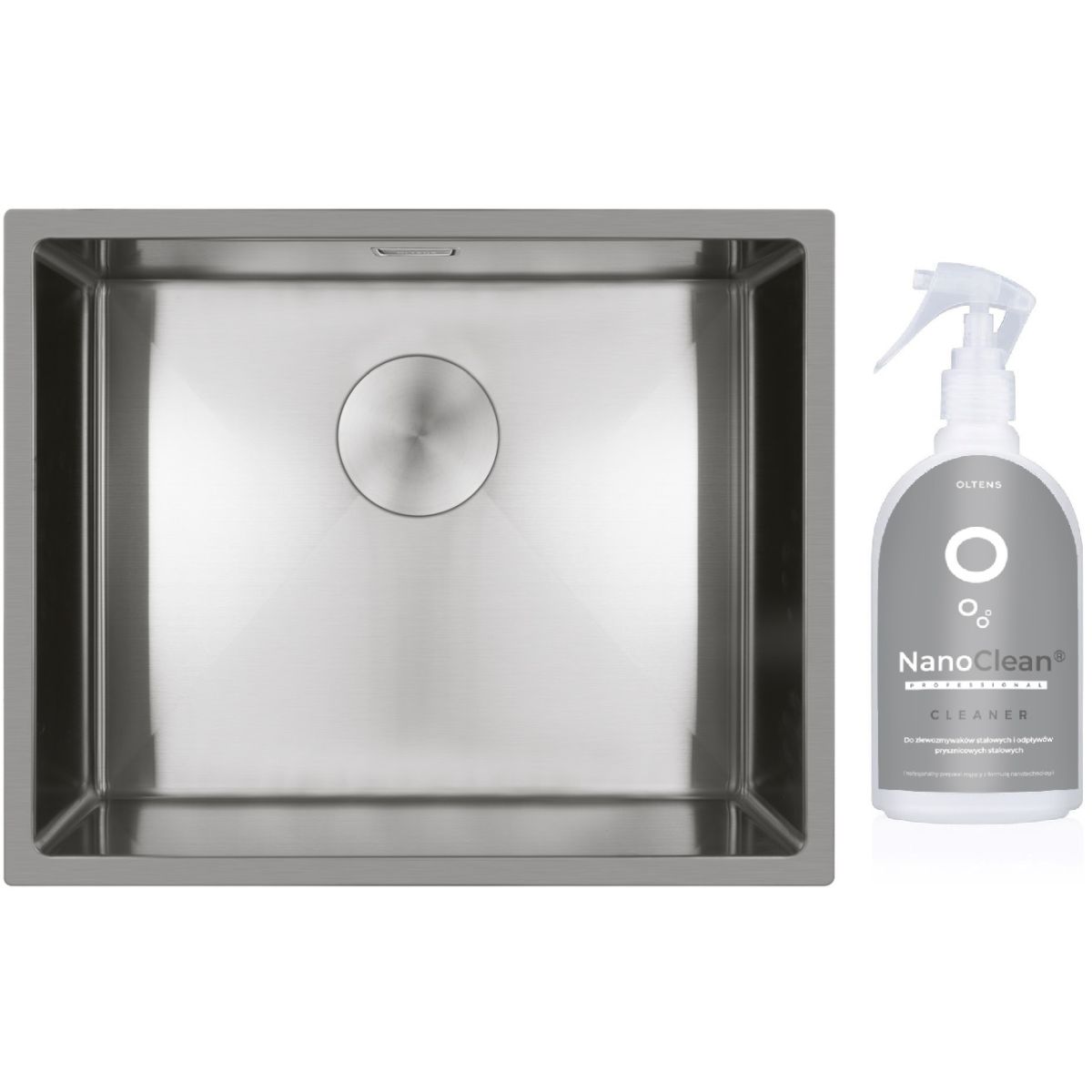 Oltens Hydda zlewozmywak 54x44 cm stal szlachetna polerowana ze środkiem czyszczącym NanoClean (71104100, 89600000) - Wysyłka w 24h