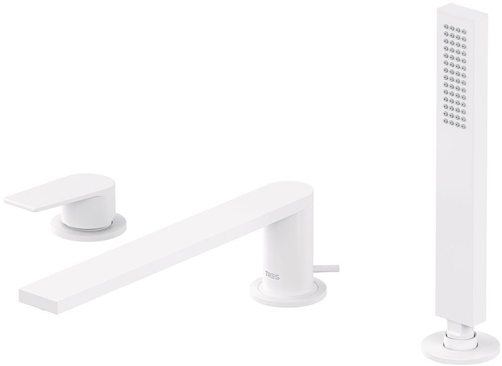 Tres Project bateria wannowo-prysznicowa 3-otworowa biały mat 211.161.03.BM