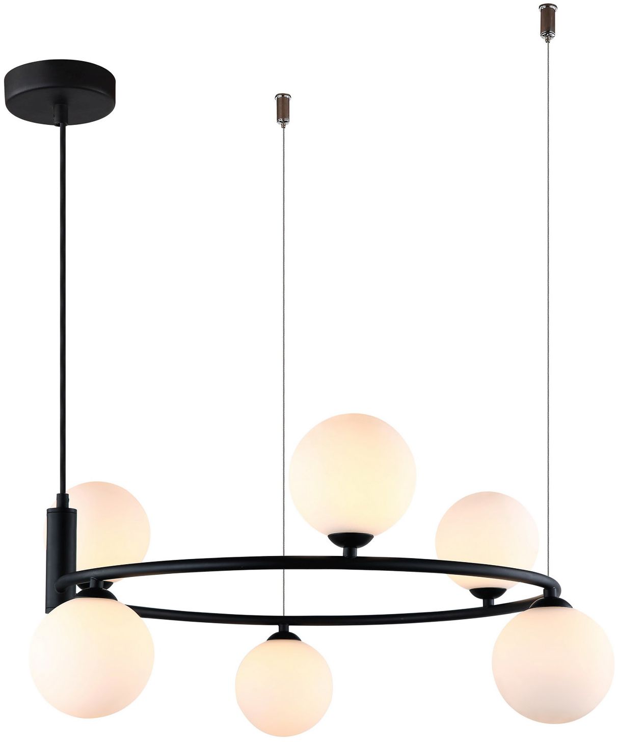 Italux Amily lampa wisząca 6x25 W czarna MDM-3974/6 BK