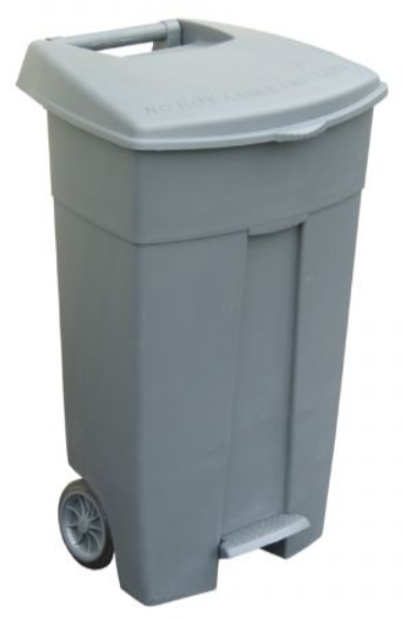 Merida kosz na odpady 120 l pedałowy szary KJS405