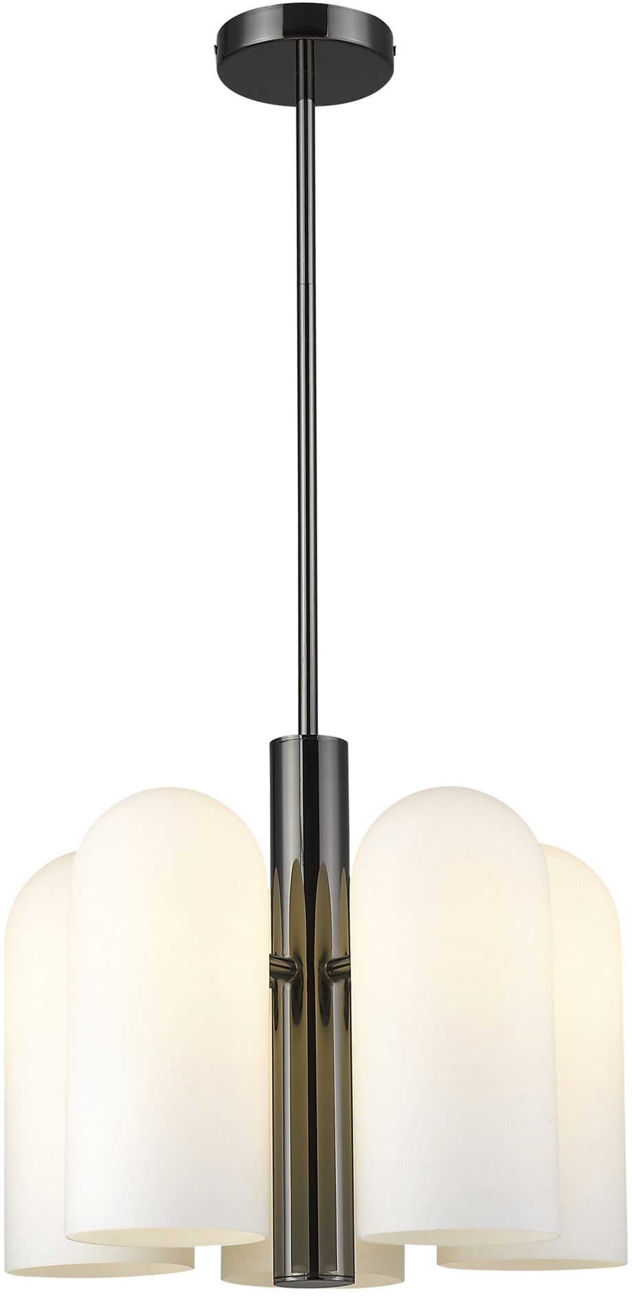 CosmoLight Seoul lampa podsufitowa 5x60W czarny/mleczny P05759BK