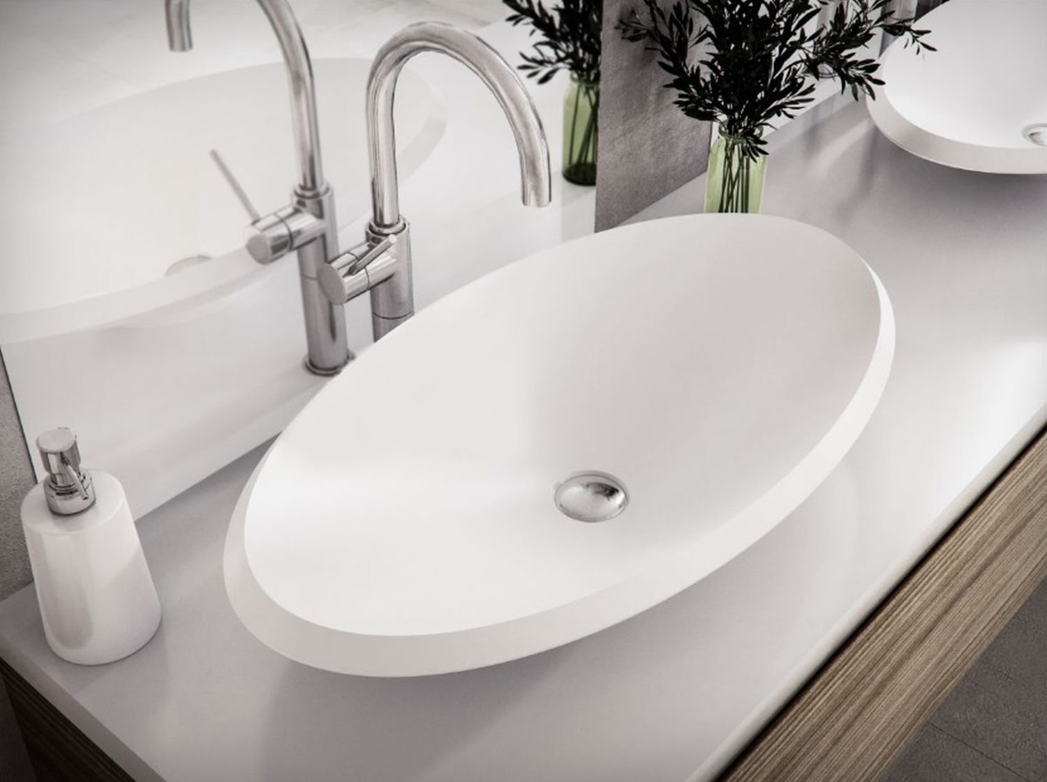 Miraggio Lemozh umywalka 69x38 cm nablatowa owalna biały połysk 0000544