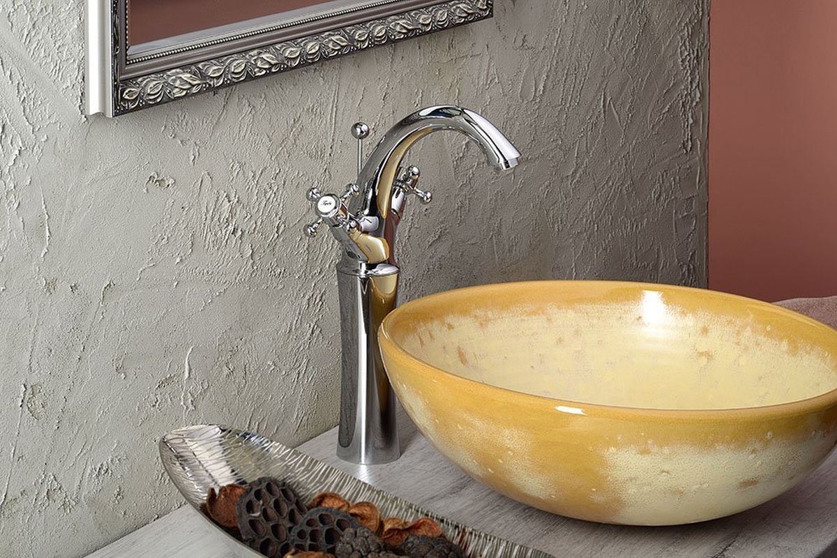 Sapho Antea bateria umywalkowa stojąca wysoka chrom 3271L