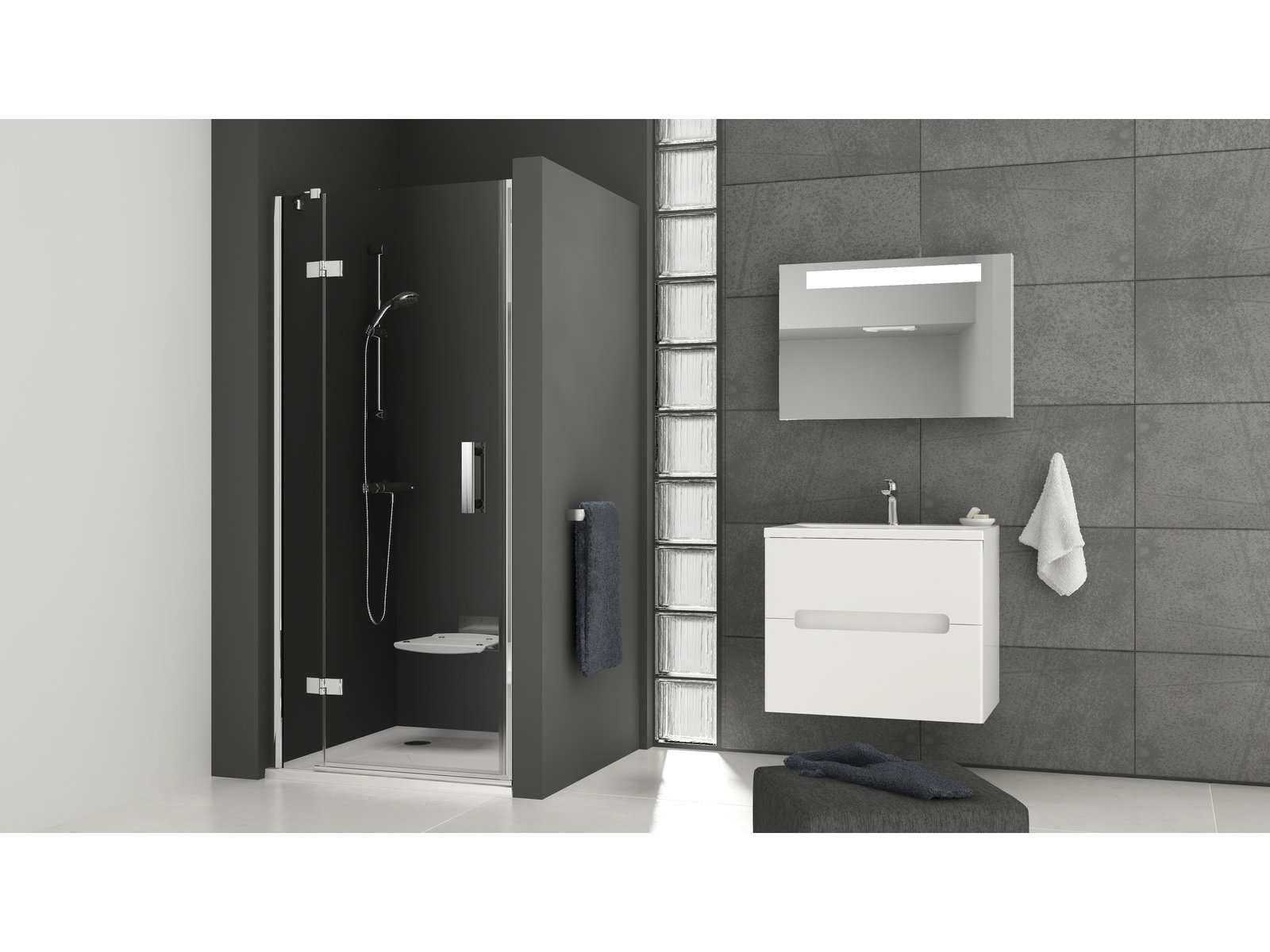 Ravak SmartLine SMSD2-100 A-L drzwi prysznicowe 100 cm uchylne lewe chrom/szkło przezroczyste 0SLAAA00Z1