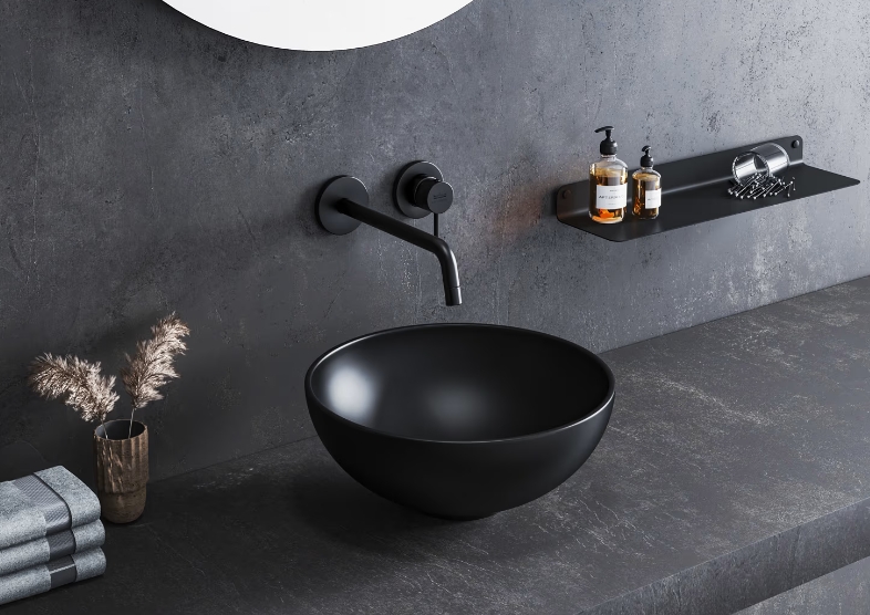 Kronenbach Tube umywalka 32,5x32,5 cm okrągła nablatowa czarna KB370200BK