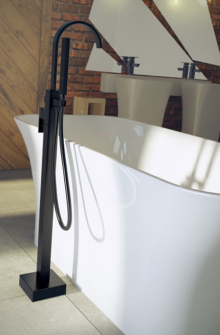 Besco Modern II bateria wannowo-prysznicowa wolnostojąca czarny mat BW-MII-CZ