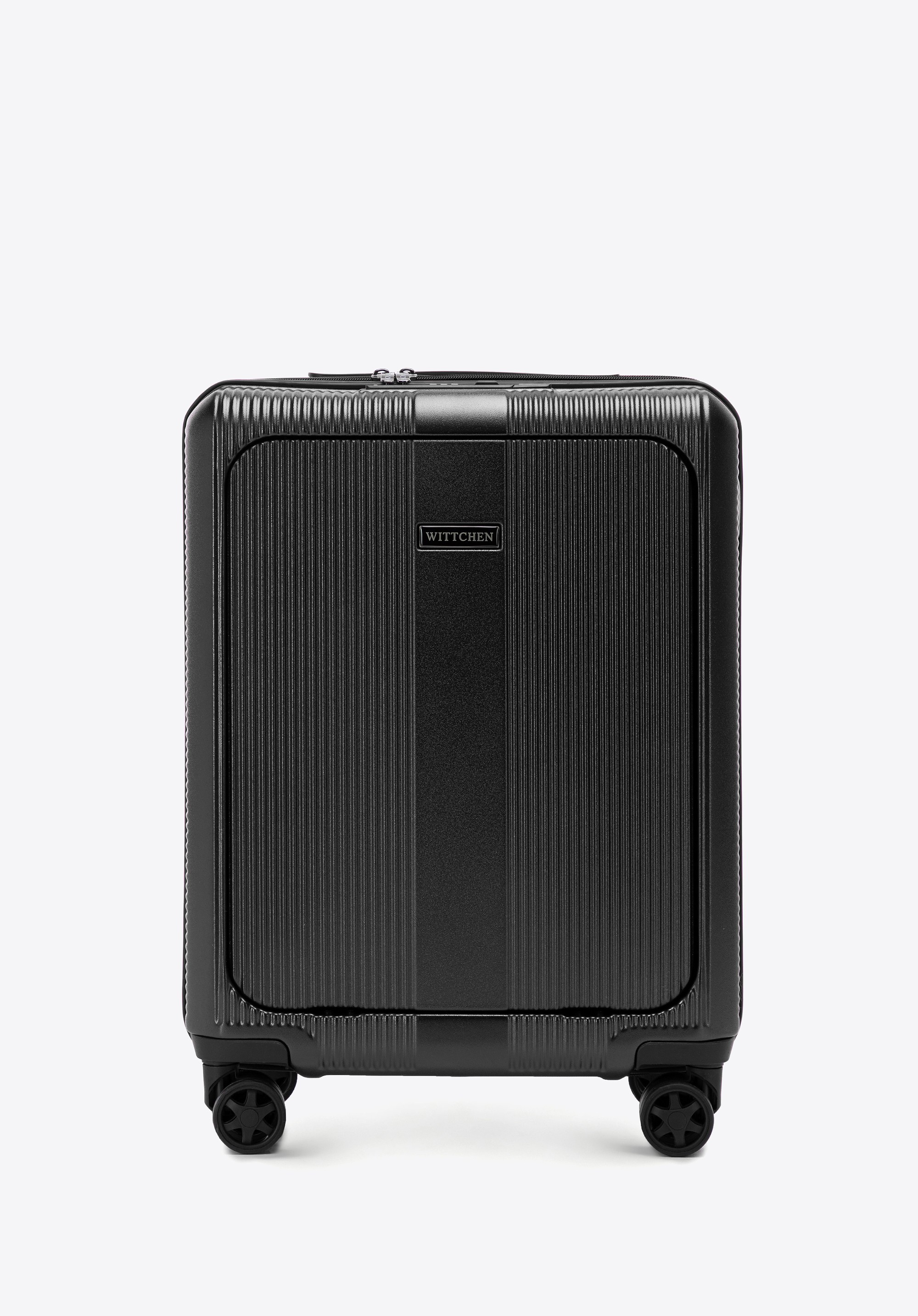 Walizka kabinowa z polikarbonu z kieszenią na laptopa 15" czarna