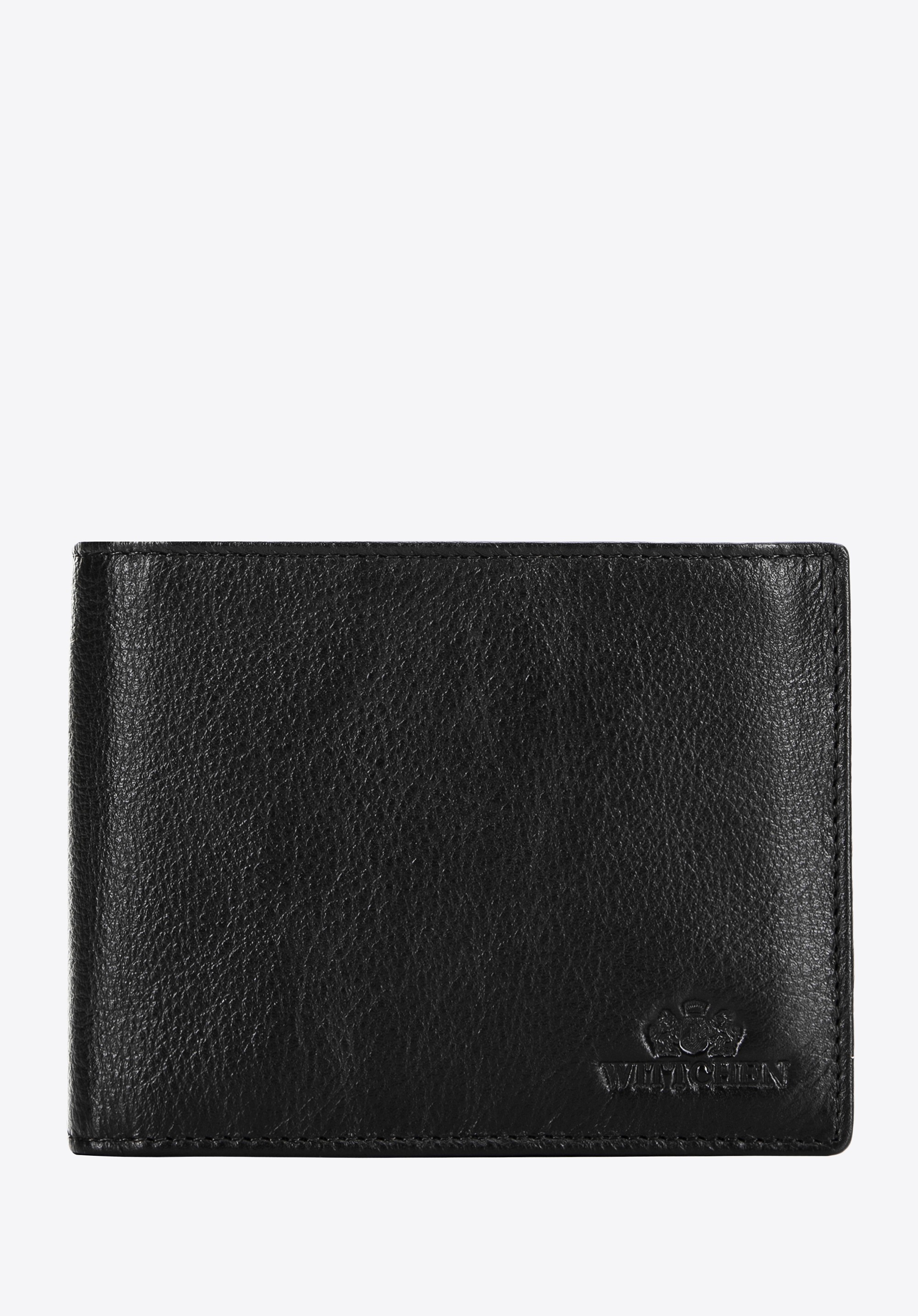 Skórzany portfel męski mieszczący dowód rejestracyjny czarny