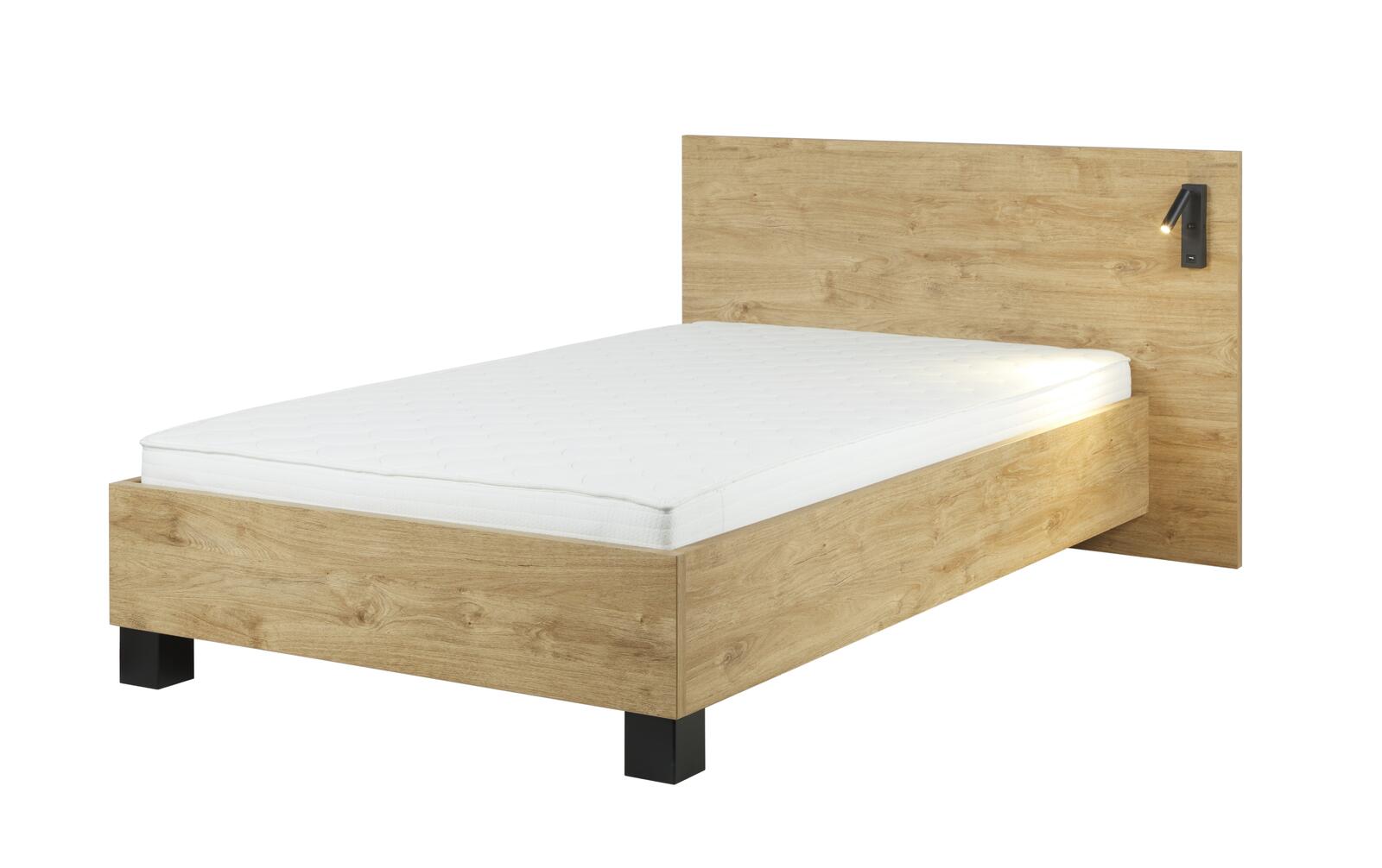 Łóżko studenckie z oświetleniem dąb Clara