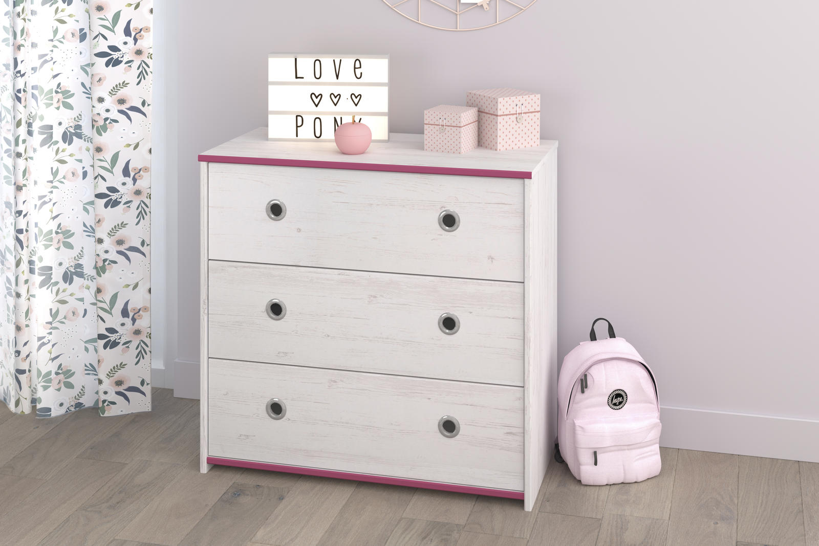 Dziecięca komoda Smoozy pink