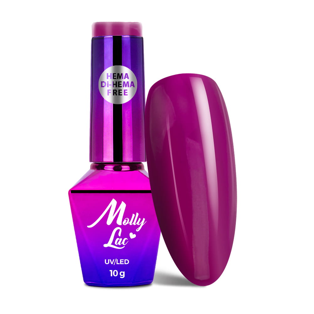 Lakier hybrydowy LED/UV Gel Polish MollyLac Power Flower Nr 725 Purple crocus HEMA/Di-HEMA Free 10g