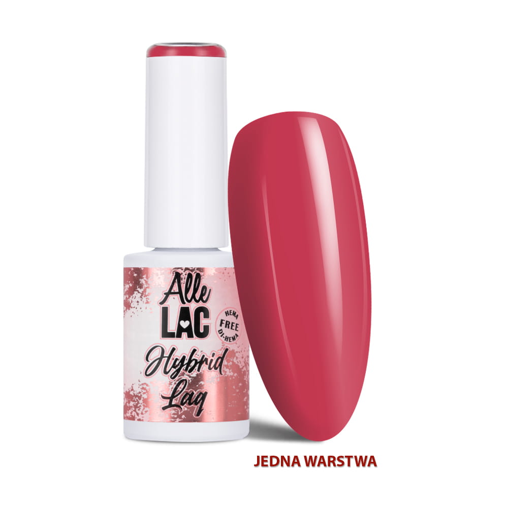 Lakier hybrydowy LED/UV Gel Polish Reds Fire Red AlleLac HEMA/Di-HEMA Free 6g