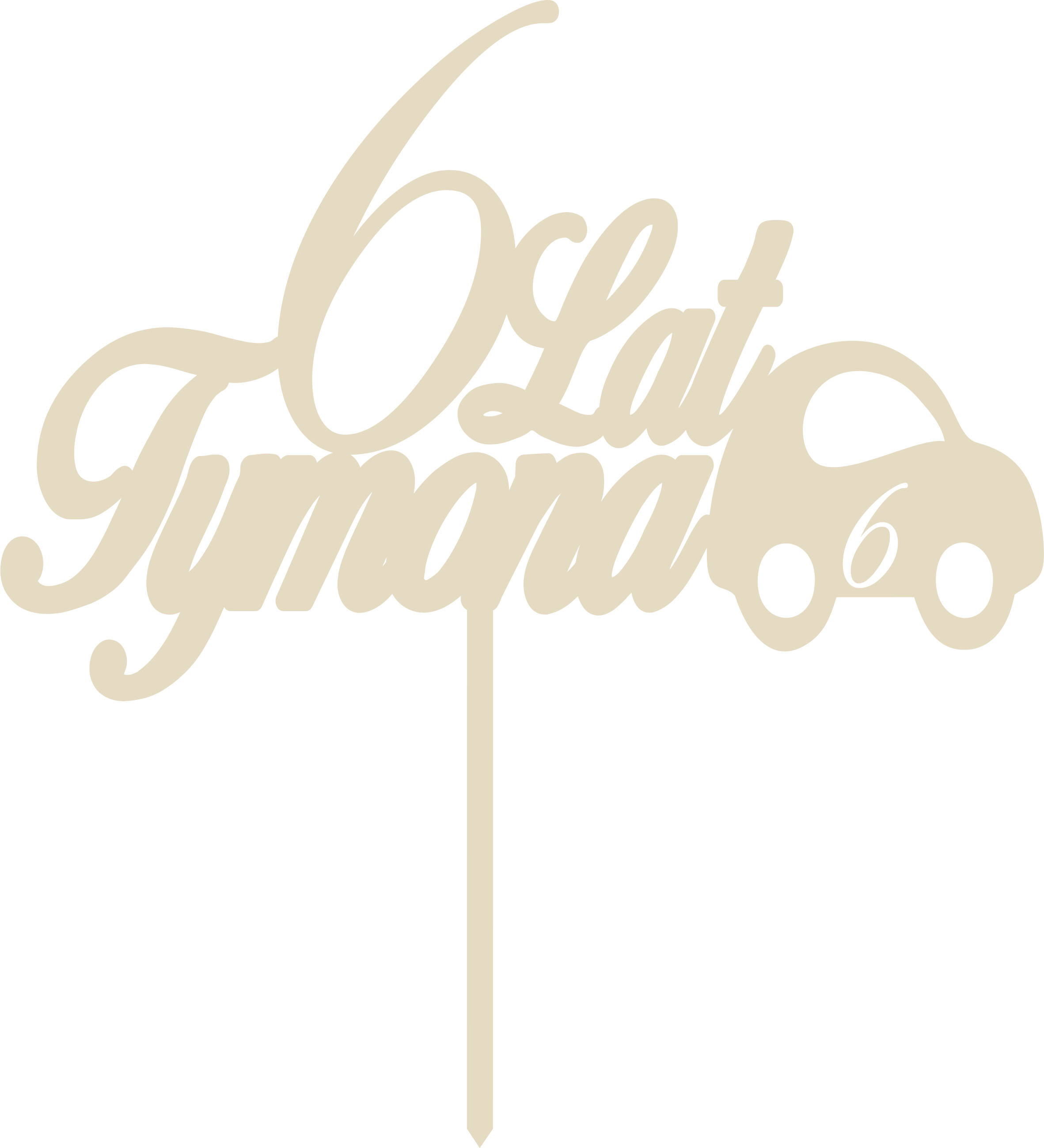 Topper napis drewniany na tort Urodziny z imieniem Ch