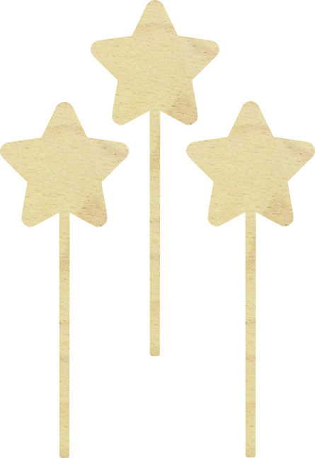 Topper gwiazdka baza drewniana decoupage do kwiatów dekoracja na tort pik prezent dla mamy babci walentynki zestaw 3 szt.