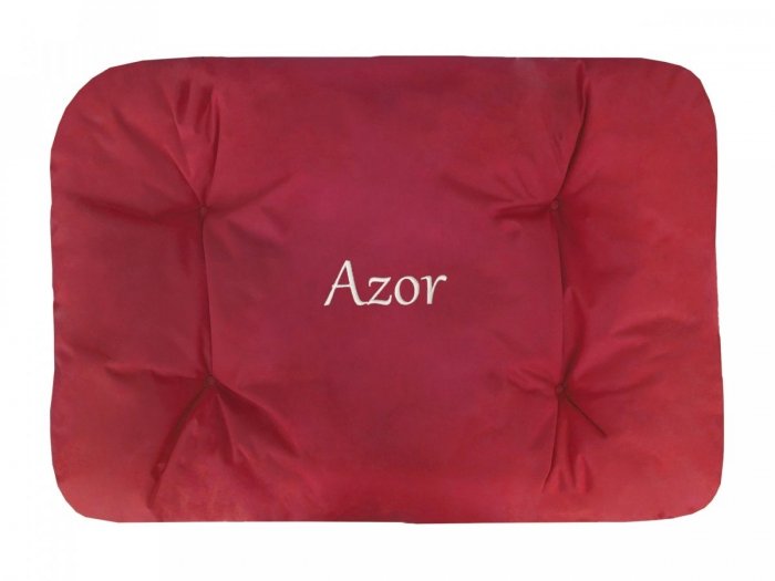 Legowisko Z IMIENIEM TWOJEGO PSA 115x80 cm - bordowe