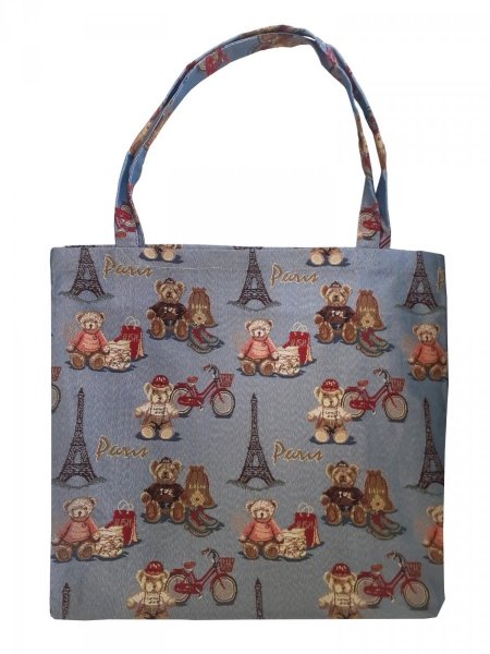 Torba gobelinowa 38x35 wz. Miś niebieski