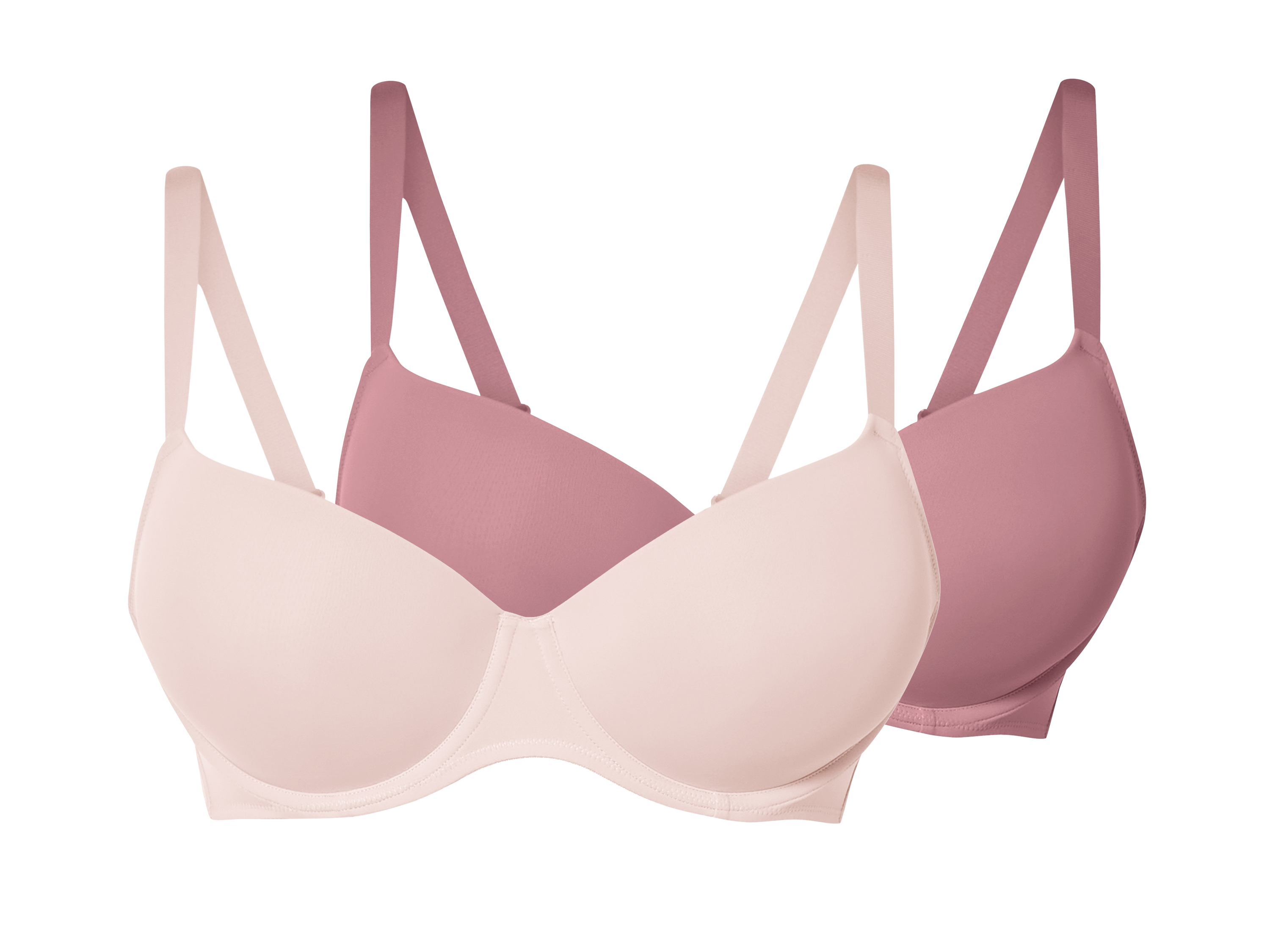 esmara Biustonosze damskie z fiszbinami, 2 sztuki Ciemnoróżowy/różowy, 85D