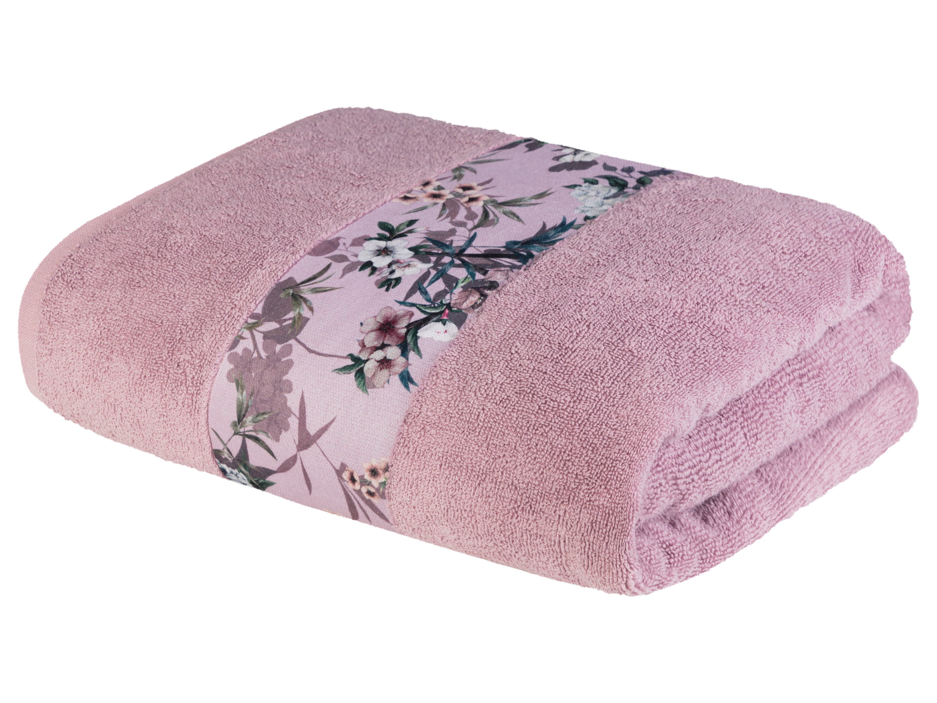 Livarno home Ręcznik kąpielowy, 100 x 150 cm Różowy/ bordiura