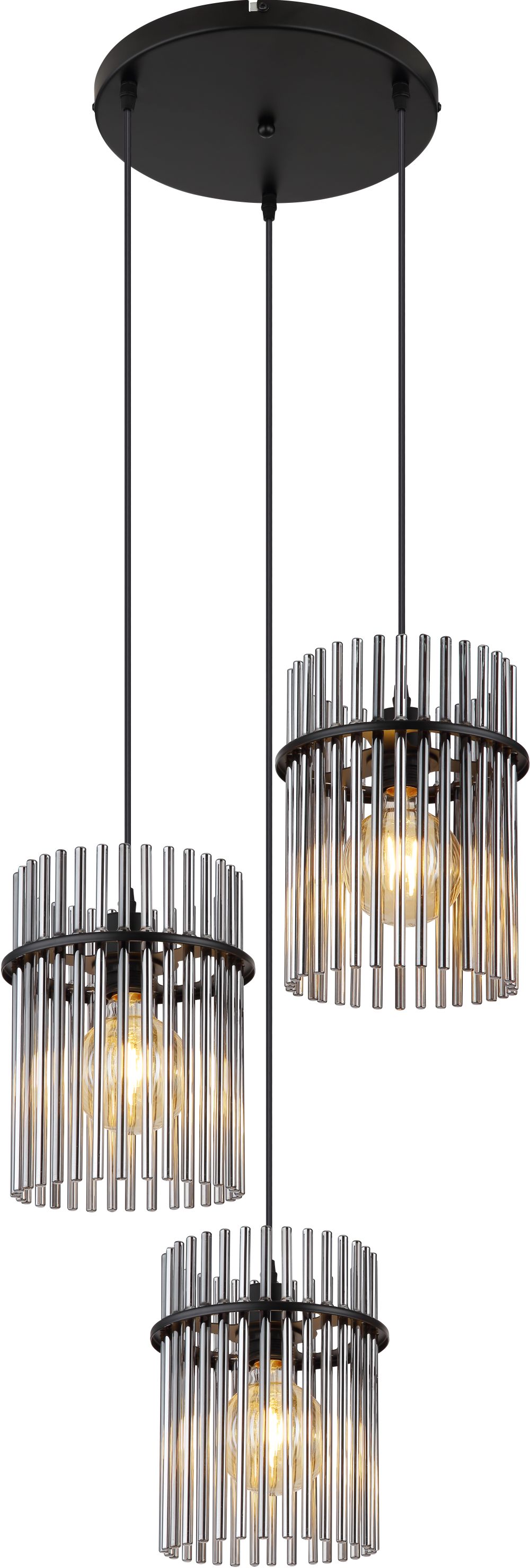 Darmowa Dostawa - Lampa wisząca 3x60 W czarny Globo Lighting Gorley 156983HR