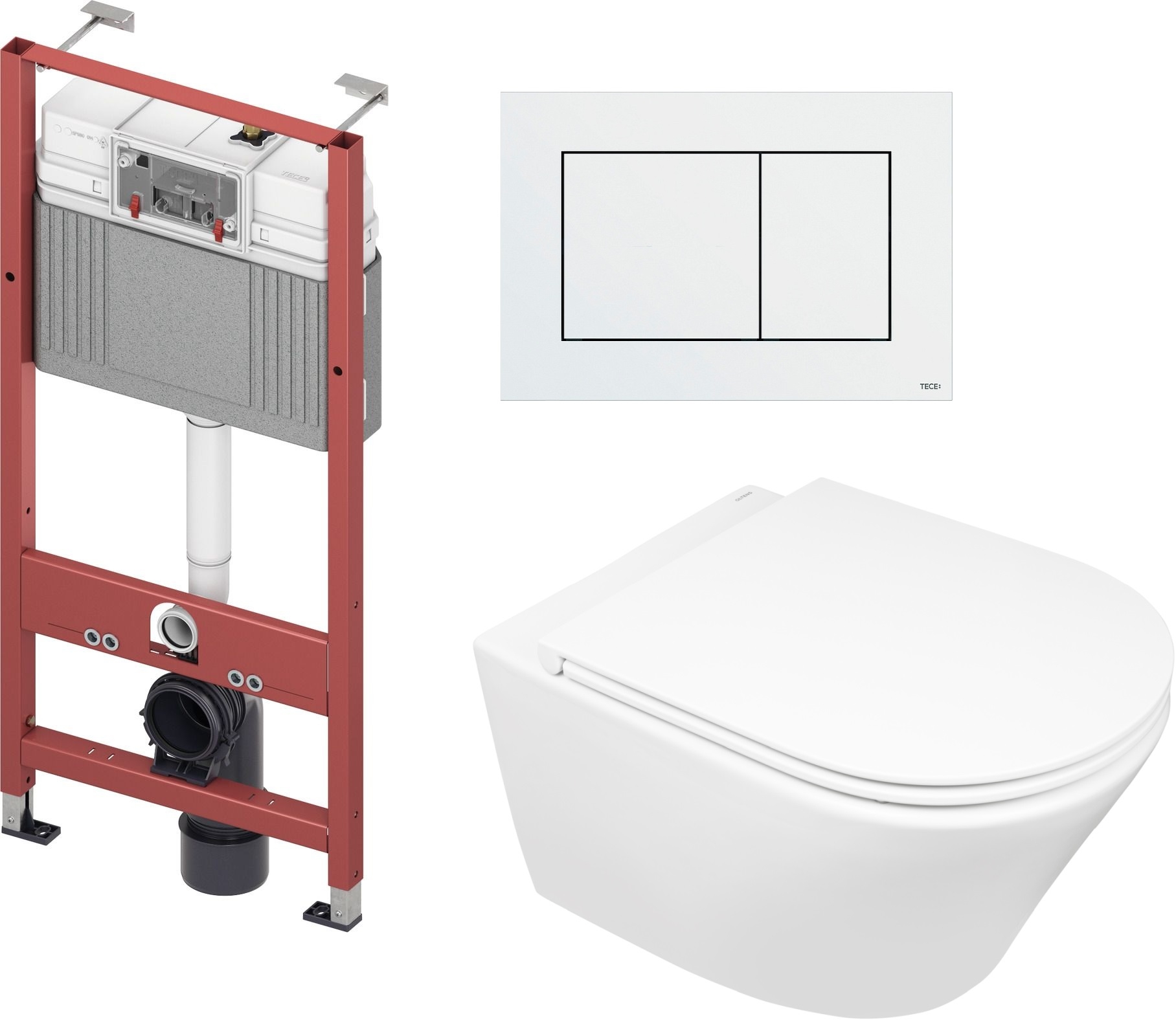 Darmowa Dostawa - Zestaw miska z deską i stelaż z przyciskiem Oltens Jog abset6043