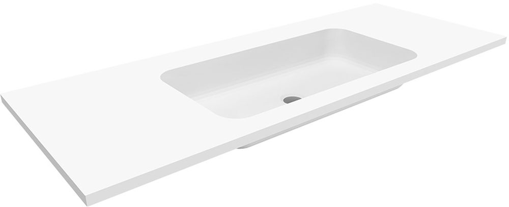 Darmowa Dostawa - Umywalka 120x45 cm prostokątna wpuszczana-z blatem biała Cristalstone Linea Simpla U1200MCOTCRBO