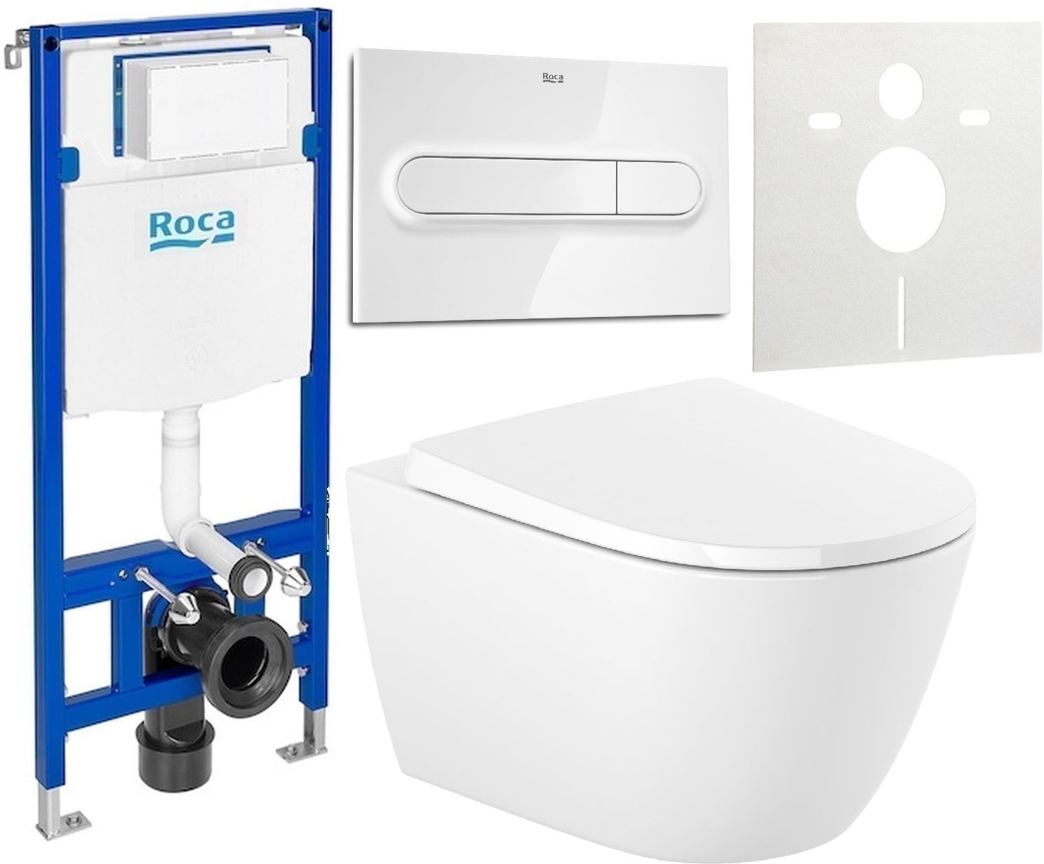 Darmowa Dostawa - Zestaw miska z deską i stelaż z przyciskiem Roca Ona abset3828