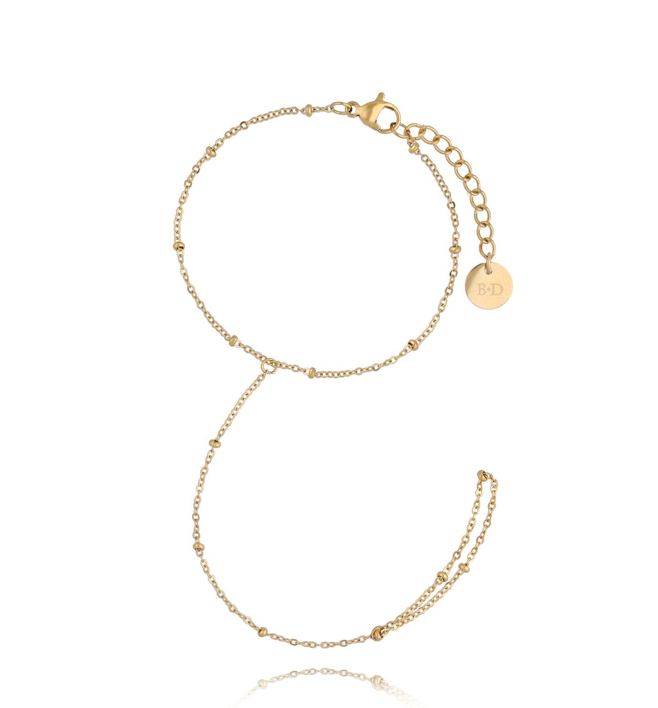 Bransoletka z pierścionkiem złota Simple Chain - By Dziubeka