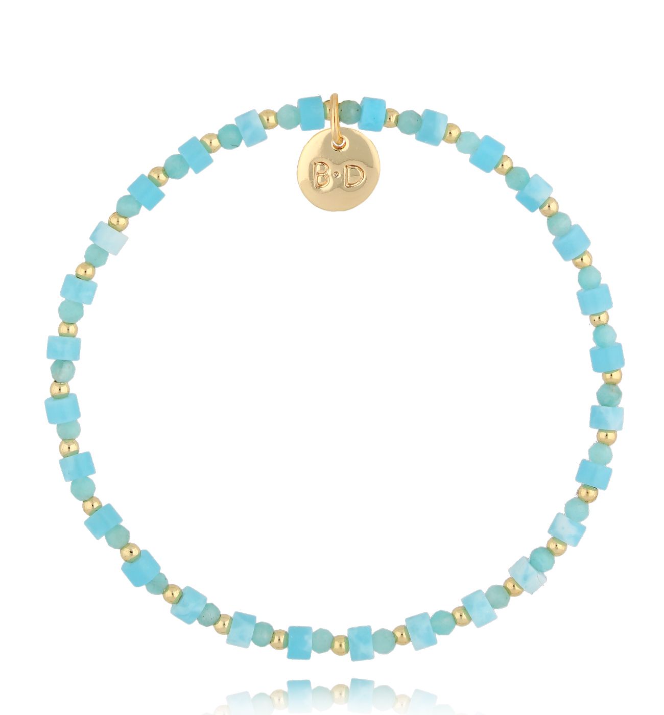 Bransoletka turkusowa z jadeitami i amazonitami BTW2796