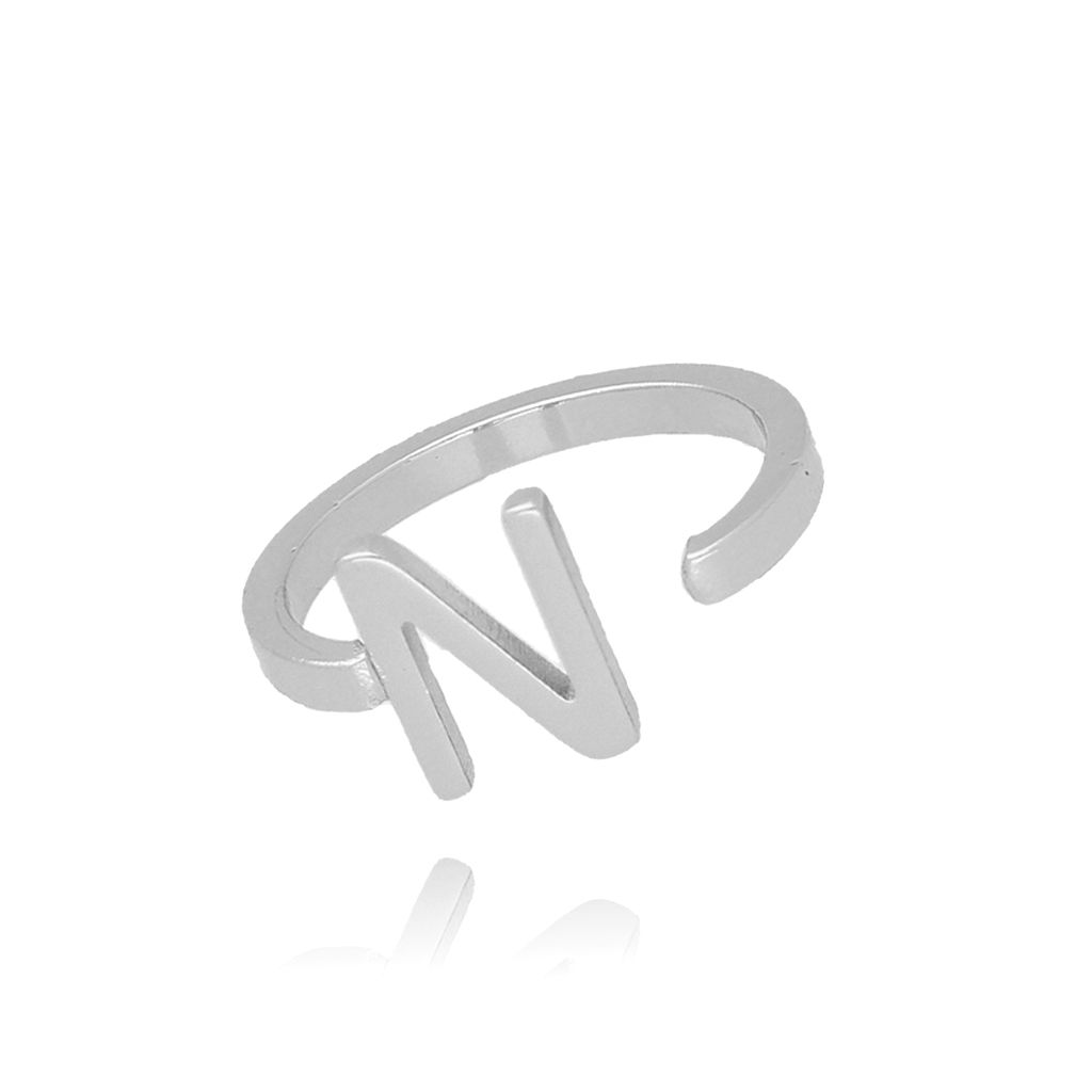 Pierścionek srebrny literka N PAT0028 - By Dziubeka