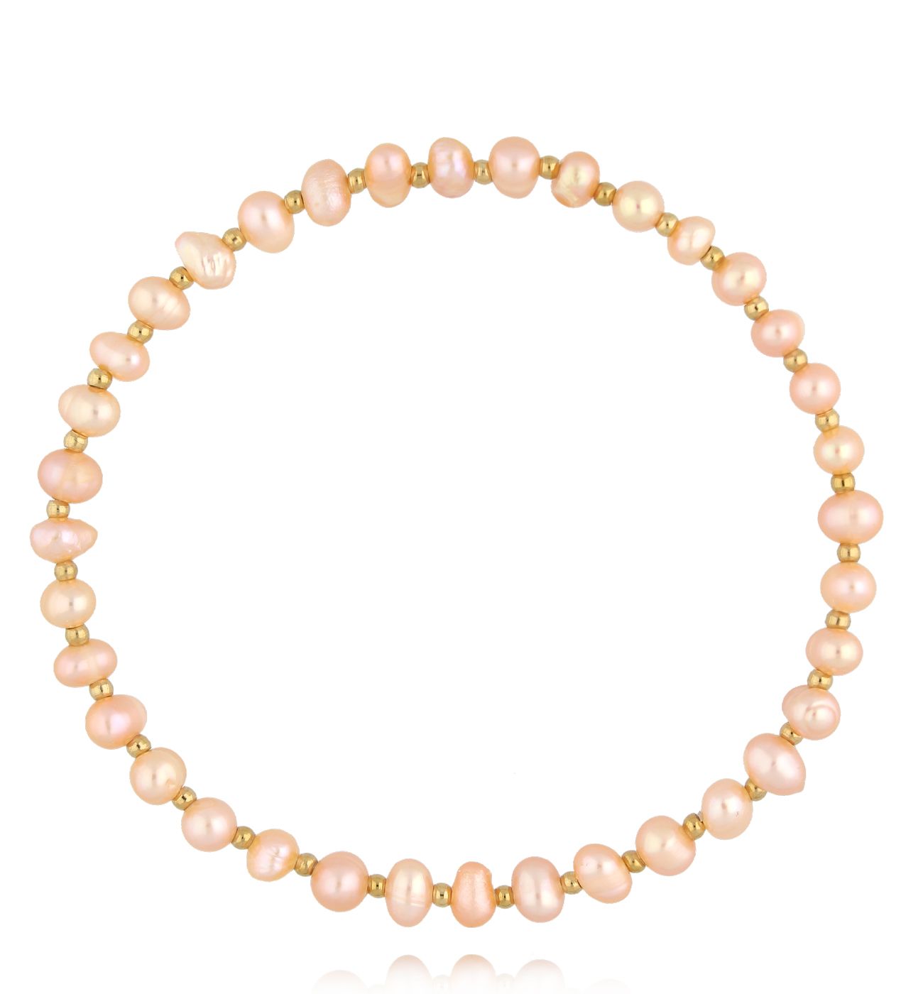 Bransoletka z brzoskwiniowych perełek BPE0151