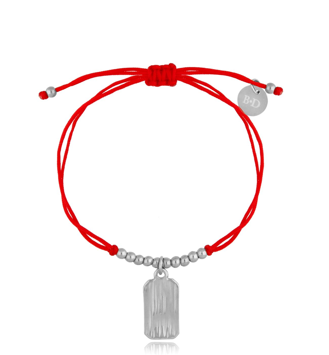 Bransoletka srebrno-czerwona z zawieszką Simple BGL0508