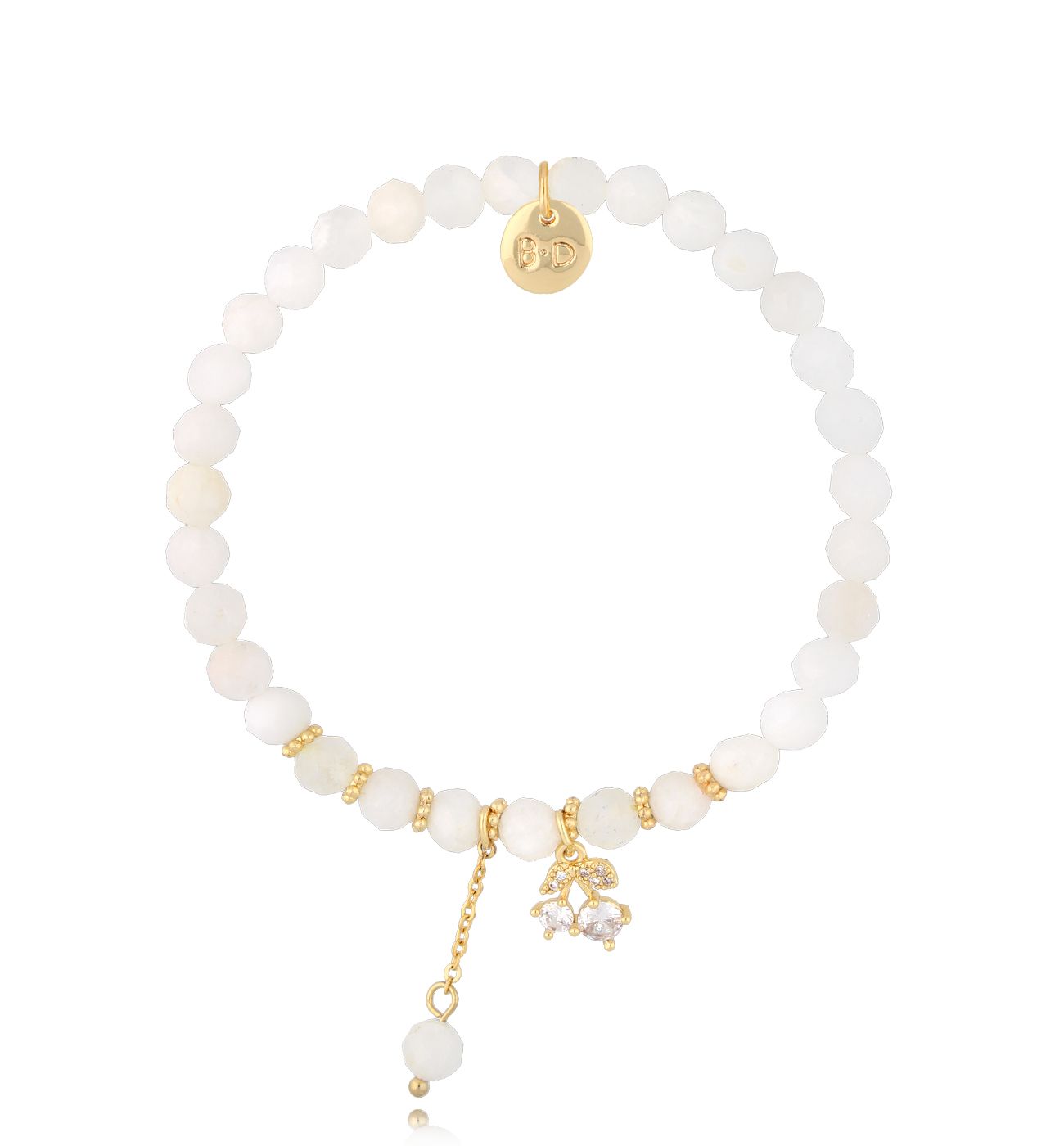 Bransoletka z kamieniami księżycowymi i zawieszką - By Dziubeka