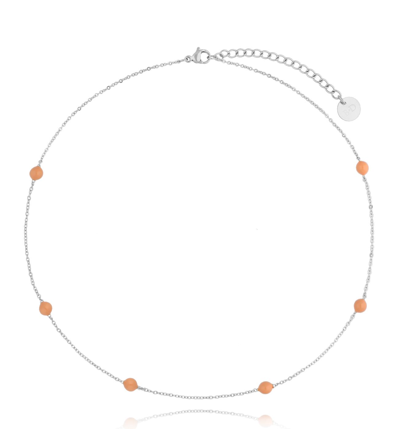 Naszyjnik z kuleczkami z brzoskwiniową emalią Chillin NSA1132