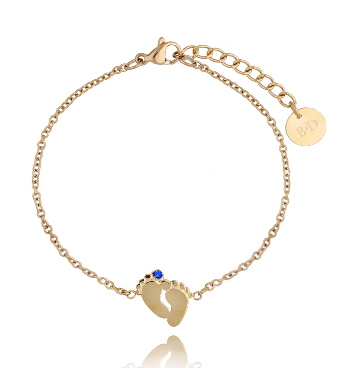 Bransoletka ze stópkami ze stali szlachetnej złota BSA0144